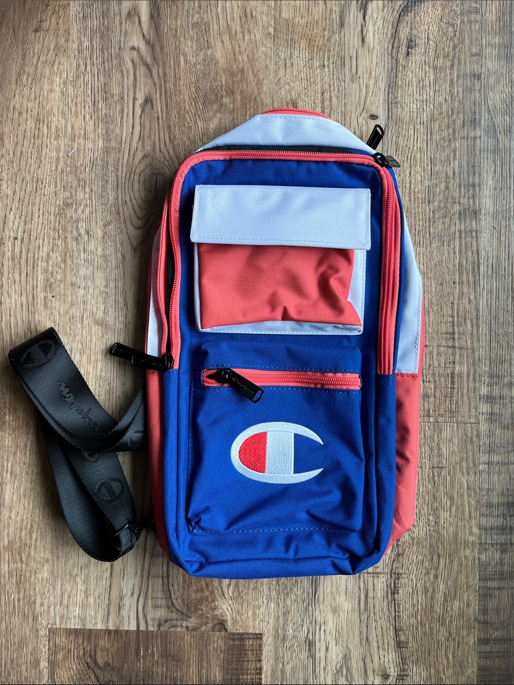Champion Blue, Coral & White Sling Bag